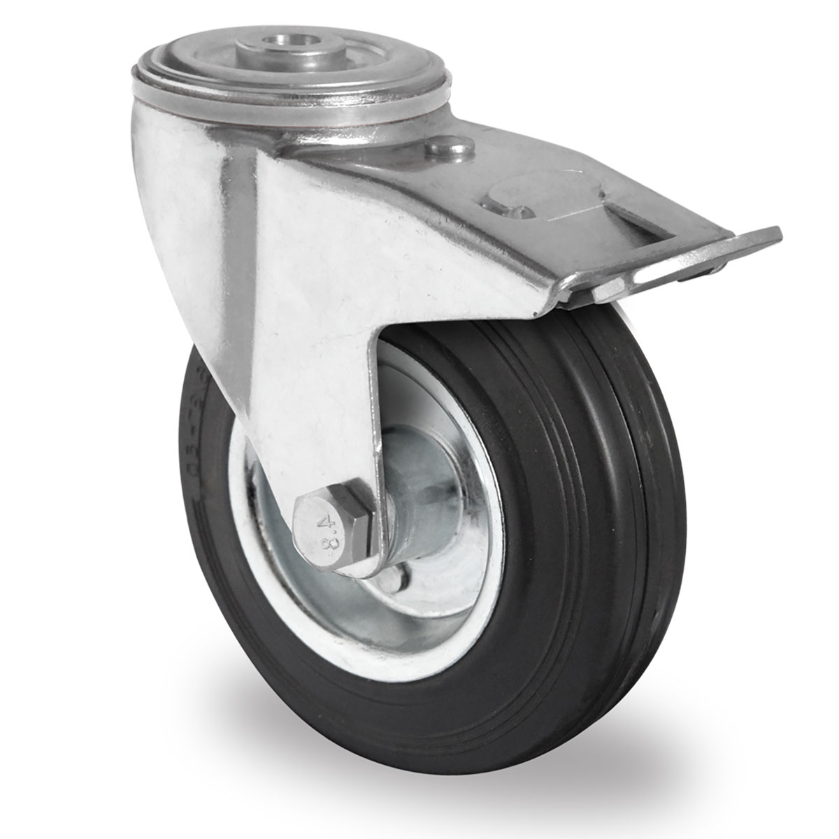 bolt hole swivel castor with total brake d 125 mm series SWS4 roller bearing