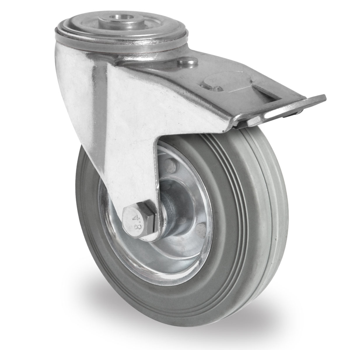 bolt hole swivel castor with total brake d 200 mm series SWR2 roller bearing