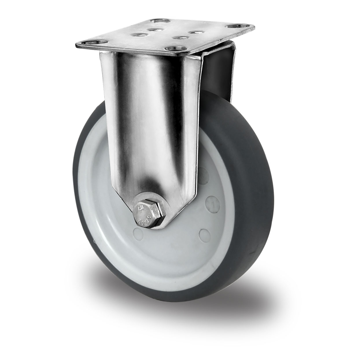 Fast hjul d 125 mm serie P2T2 glideleje rustfrit stål