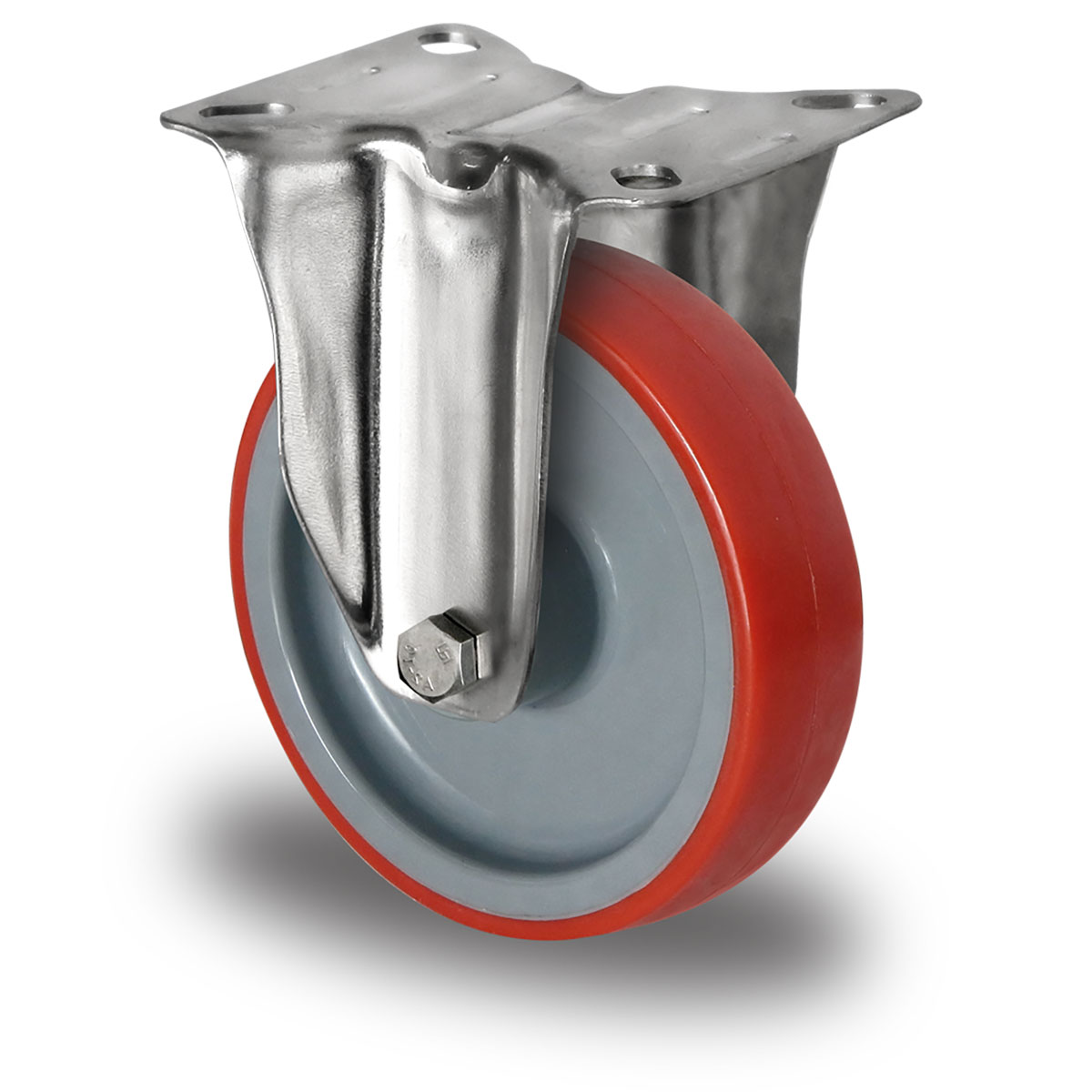 Fast hjul d 125 mm serie N2U6 rulleleje rustfrit stål