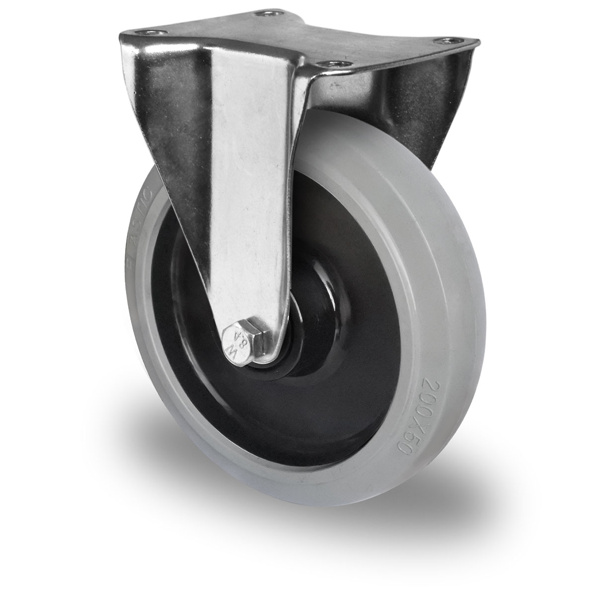 fixed castor d 200 mm series R4E2 double ball bearing