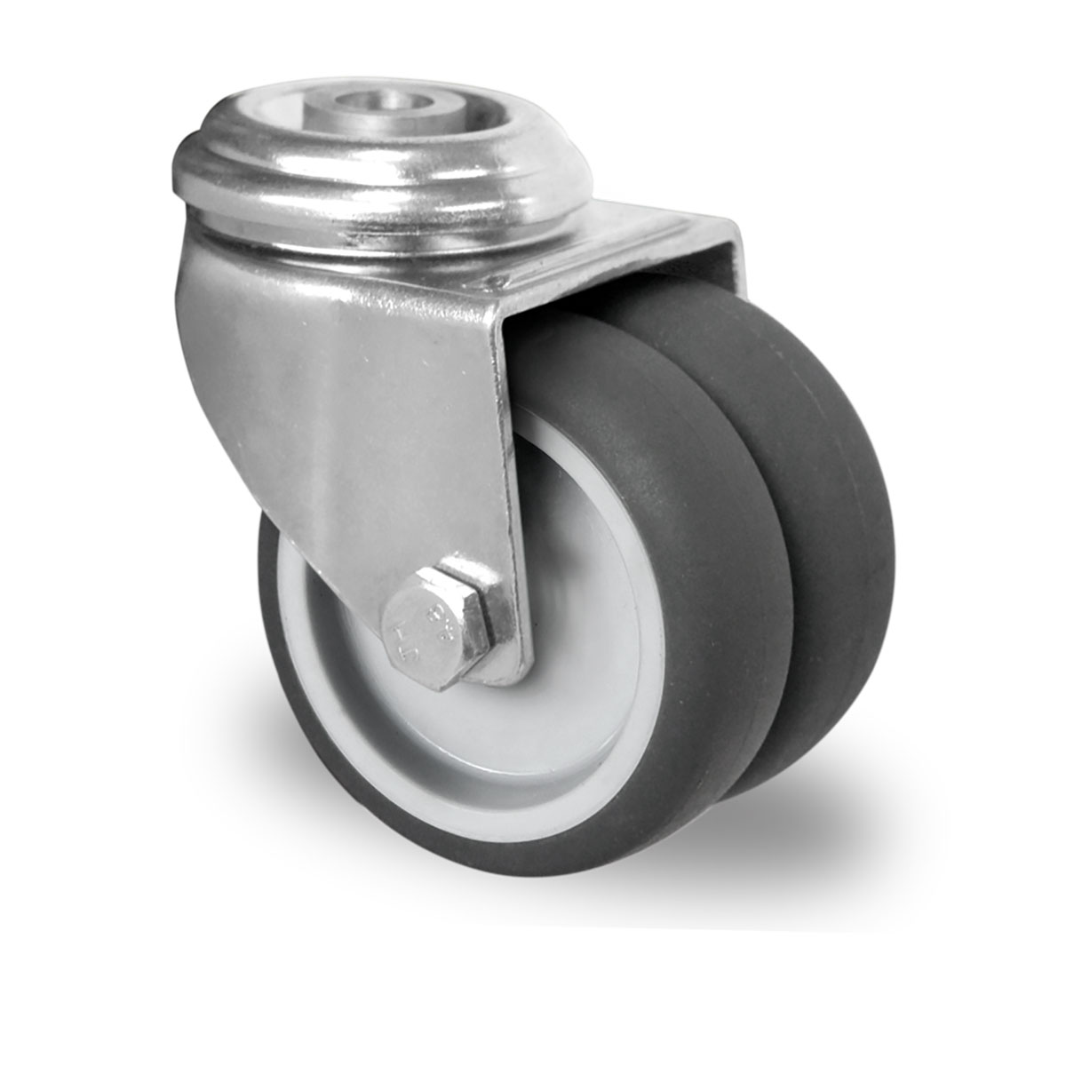 Bolzenloch-Lenkrolle d 75 mm Serie P2T2 Gleitlager