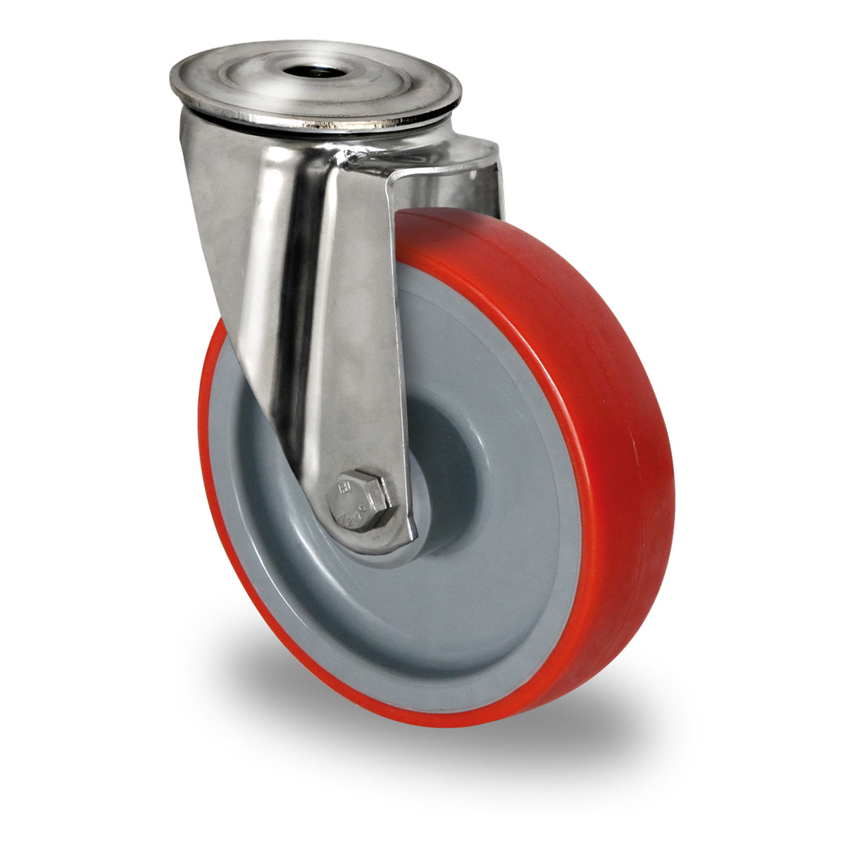 bolt hole swivel castor d 200 mm series N2U6 plain bearing stainless steel