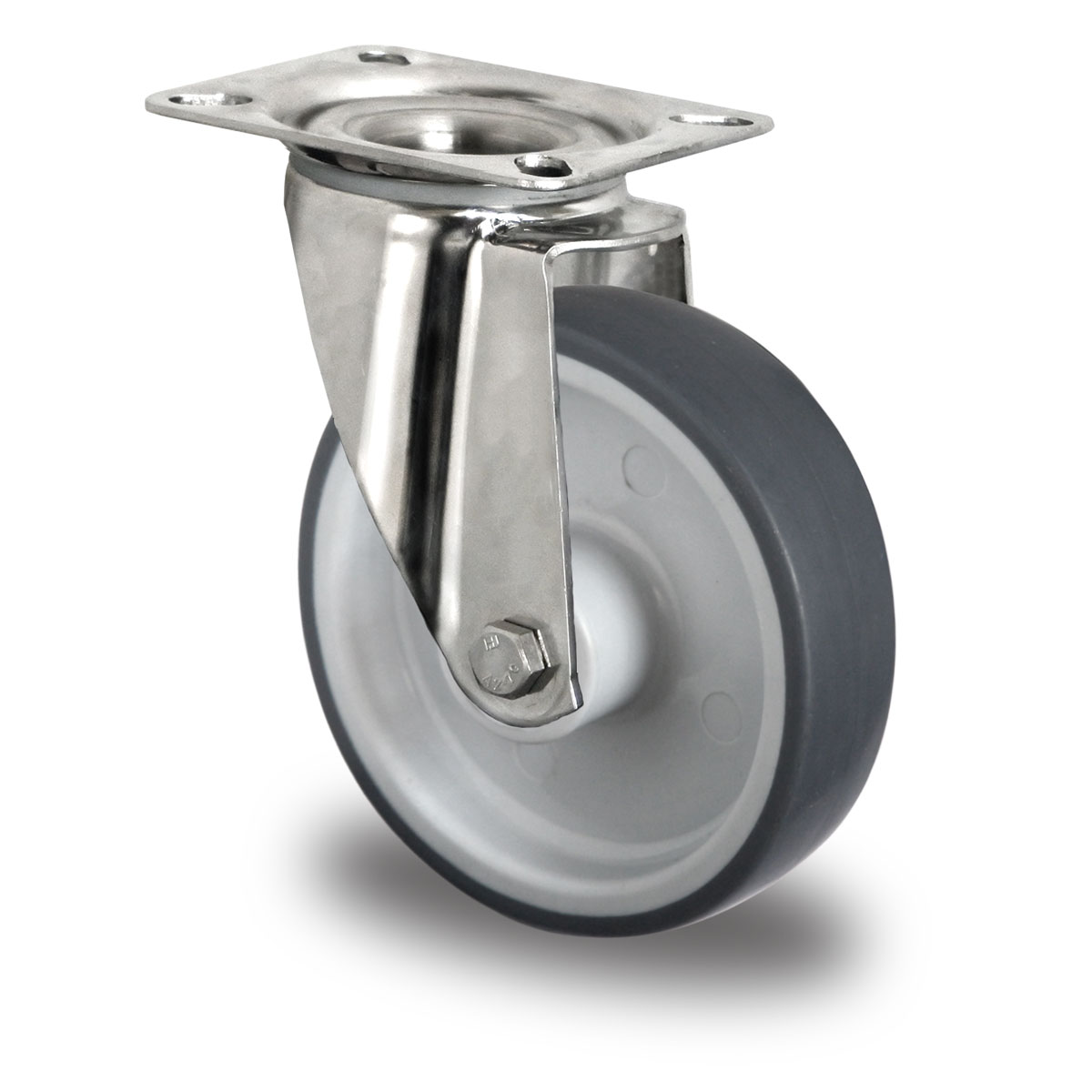 drejeligt hjul d 160 mm serie P2V2 glideleje rustfrit stål