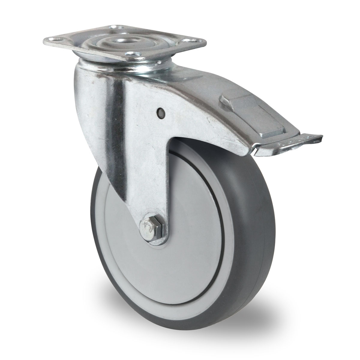 swivel castor with total brake d 80 mm series P2T2 ball bearing