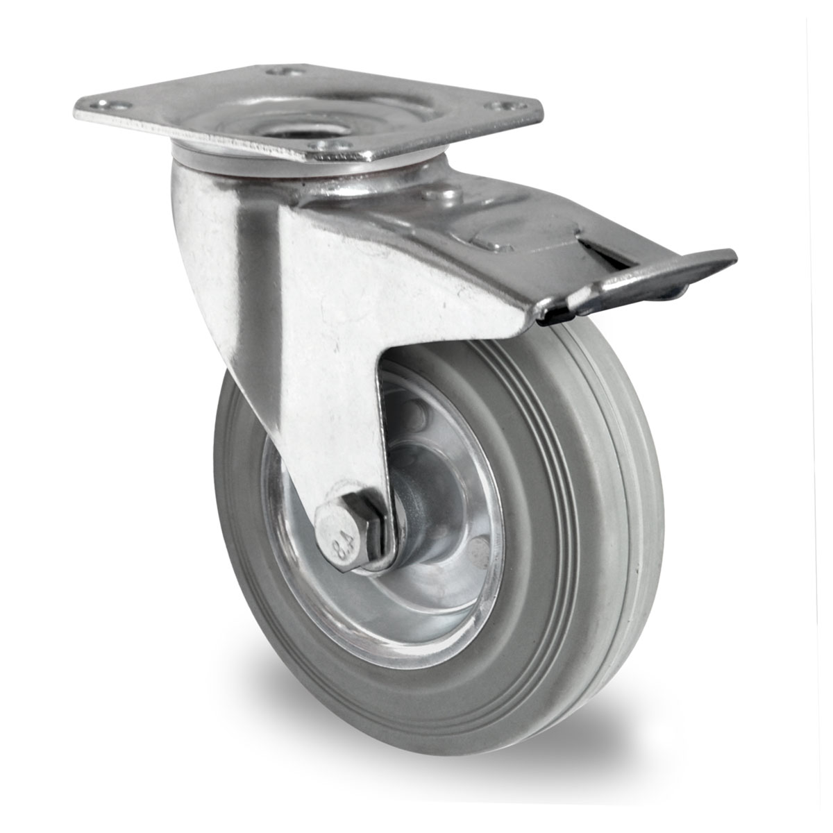 swivel castor with total brake d 80 mm series SWR2 roller bearing
