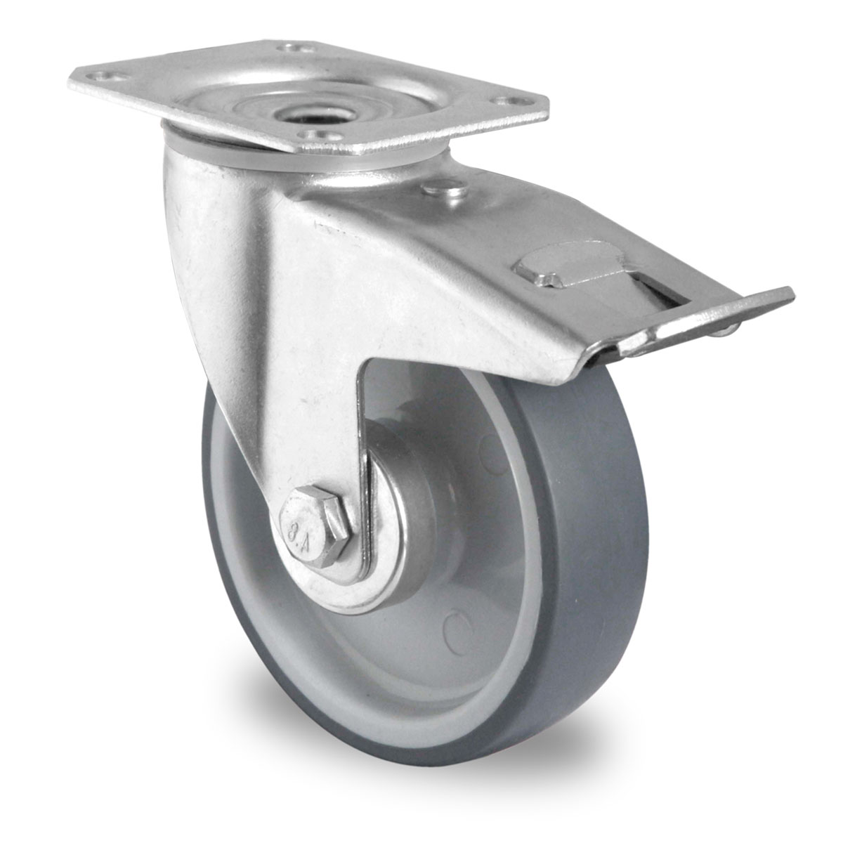swivel castor with total brake d 125 mm series P2V2 roller bearing