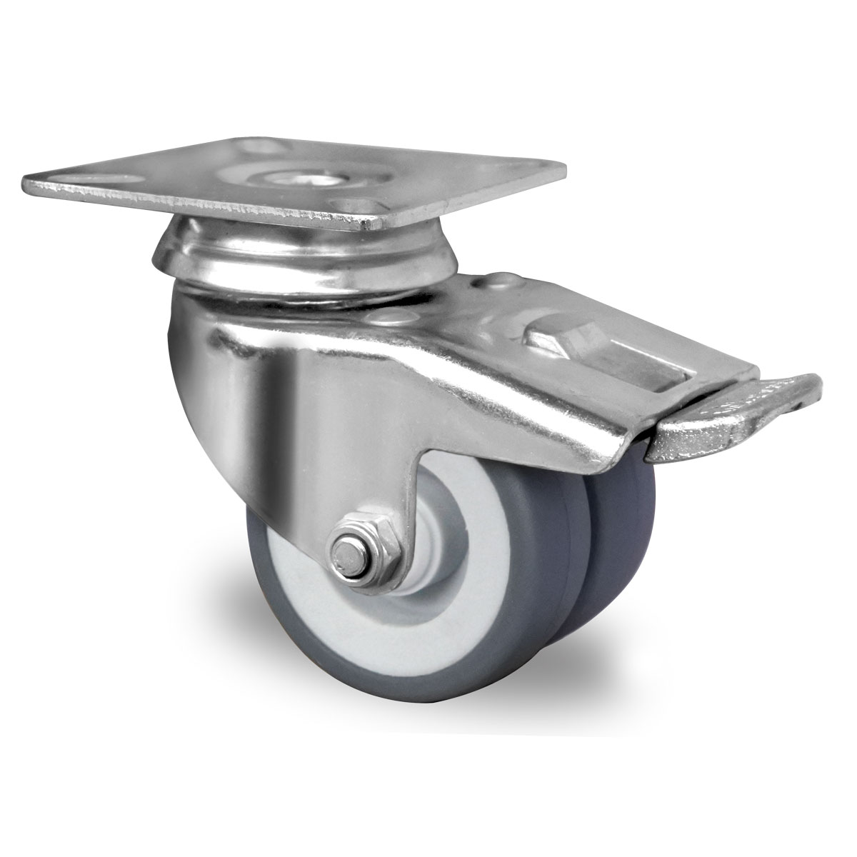 Lenkrolle mit Totalfeststeller d 50 mm Serie P2T2 Gleitlager