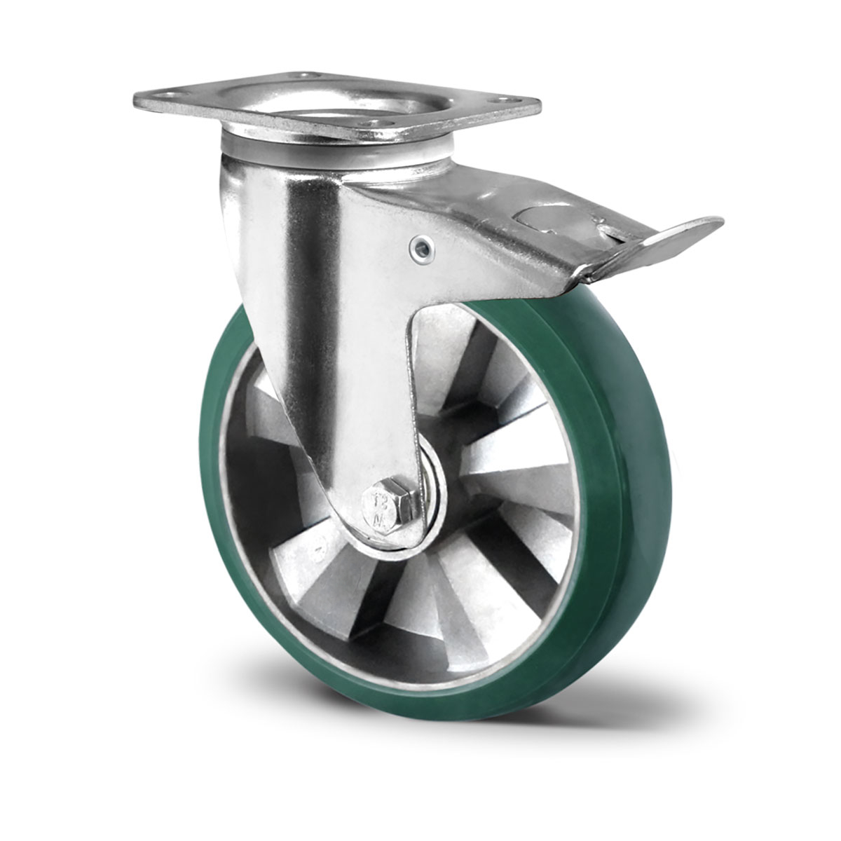 swivel castor with total brake d 200 mm series BAX7 double ball bearing