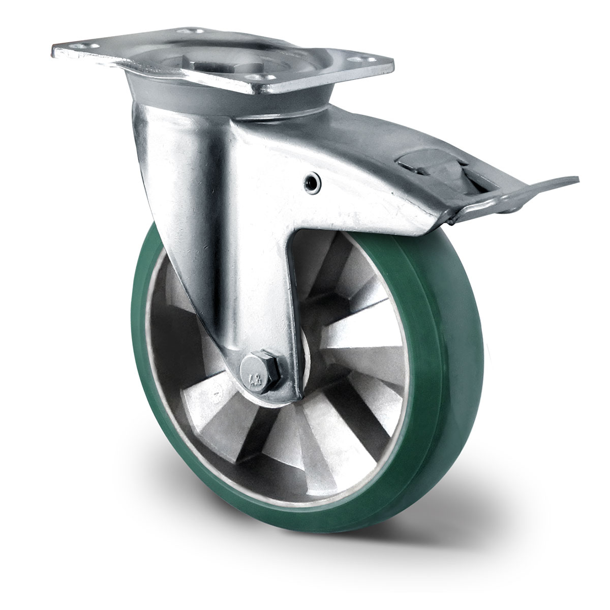 swivel castor with total brake d 200 mm series BAX7 double ball bearing