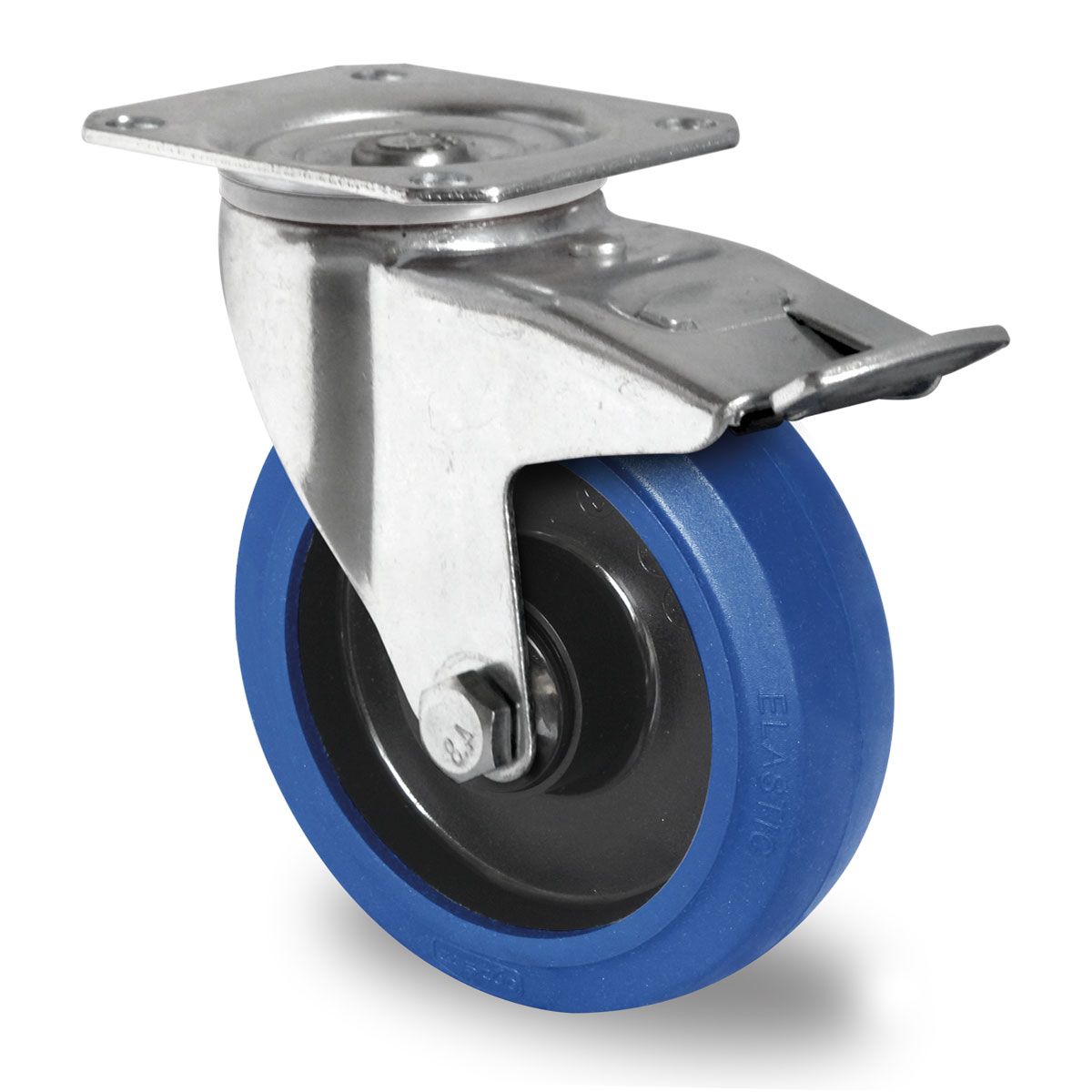 swivel castor with total brake d 80 mm series R4E1 ball bearing