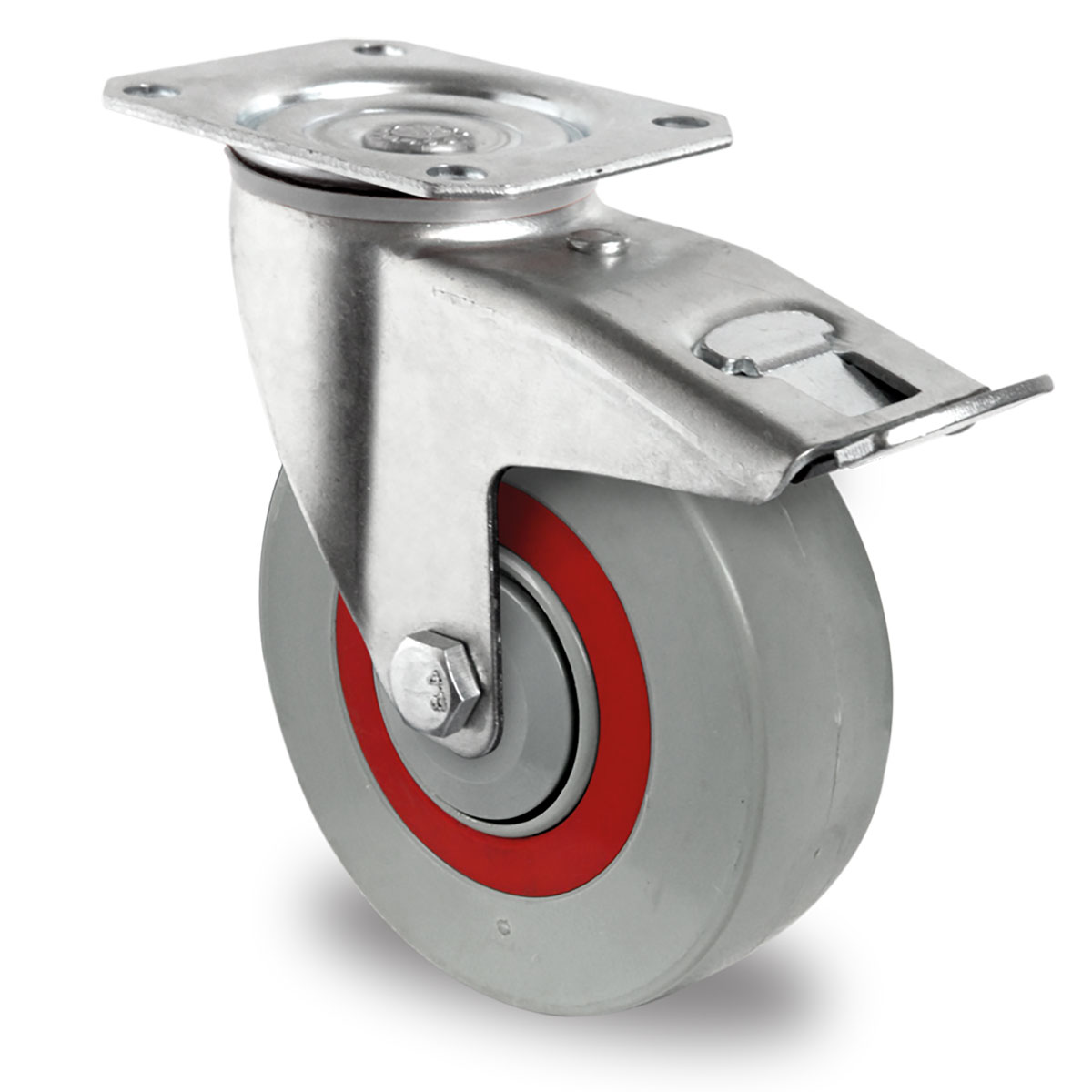 swivel castor with total brake d 100 mm series M6N2 roller bearing