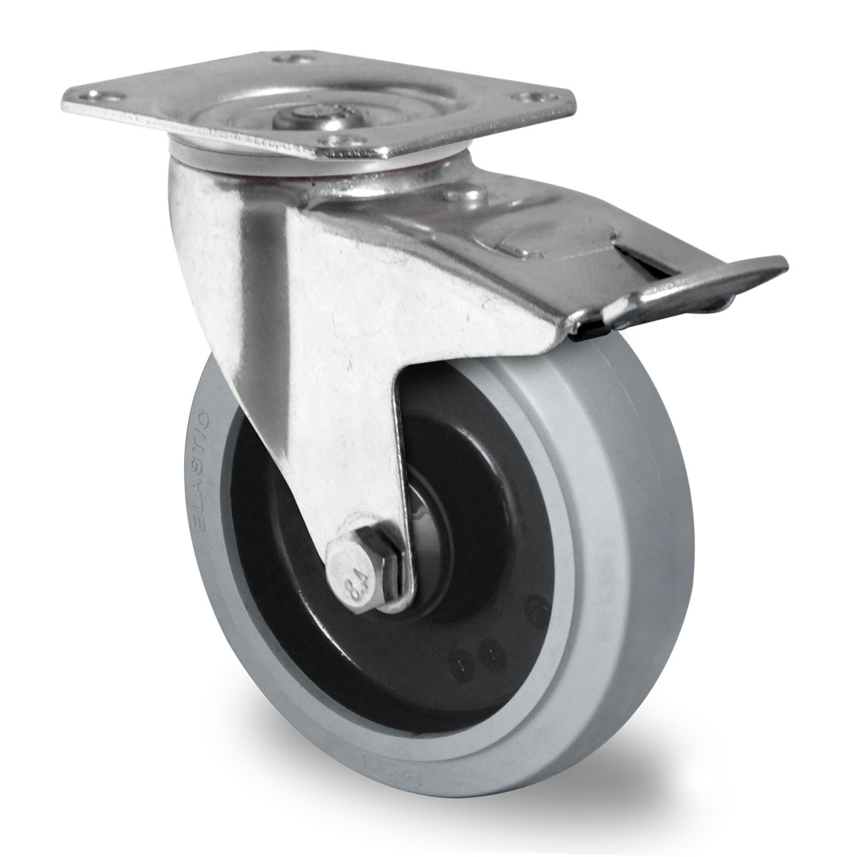 swivel castor with total brake d 100 mm series R4E2 ball bearing