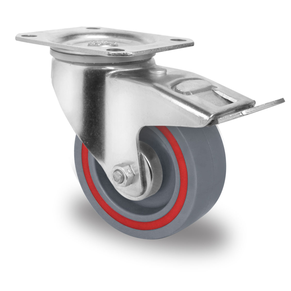 swivel castor with total brake d 100 mm series T6P2 roller bearing