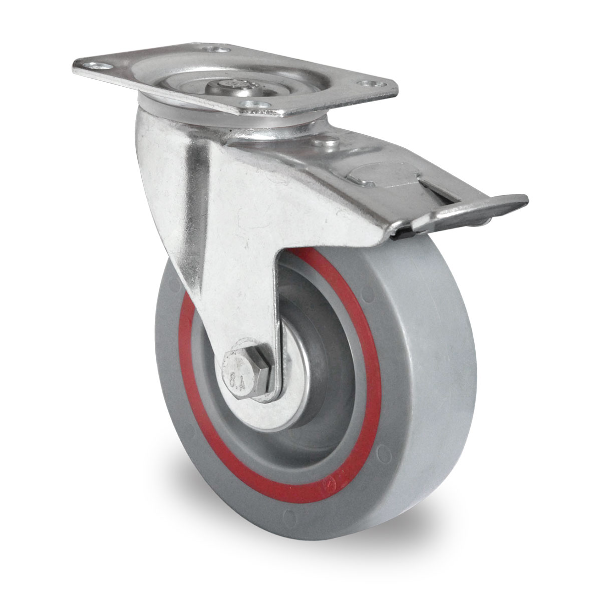 swivel castor with total brake d 125 mm series T6P2 roller bearing