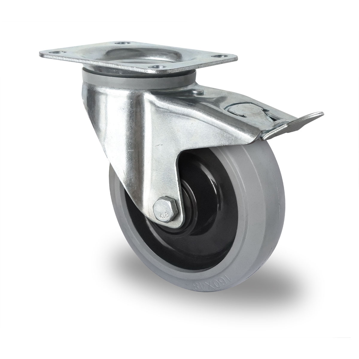 swivel castor with total brake d 160 mm series R4E2 double ball bearing