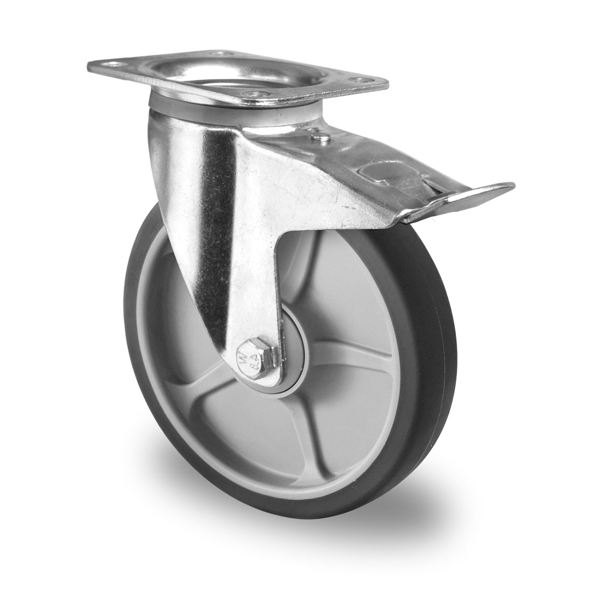 swivel castor with total brake d 200 mm series P2G2 ball bearing