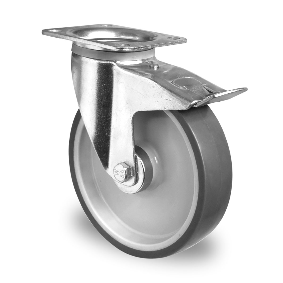 swivel castor with total brake d 200 mm series P2V2 roller bearing